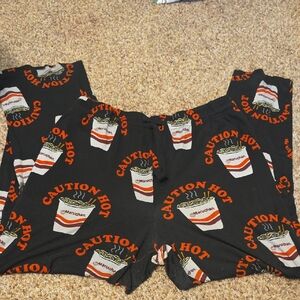 Black Caution Hot Graphic Shorts